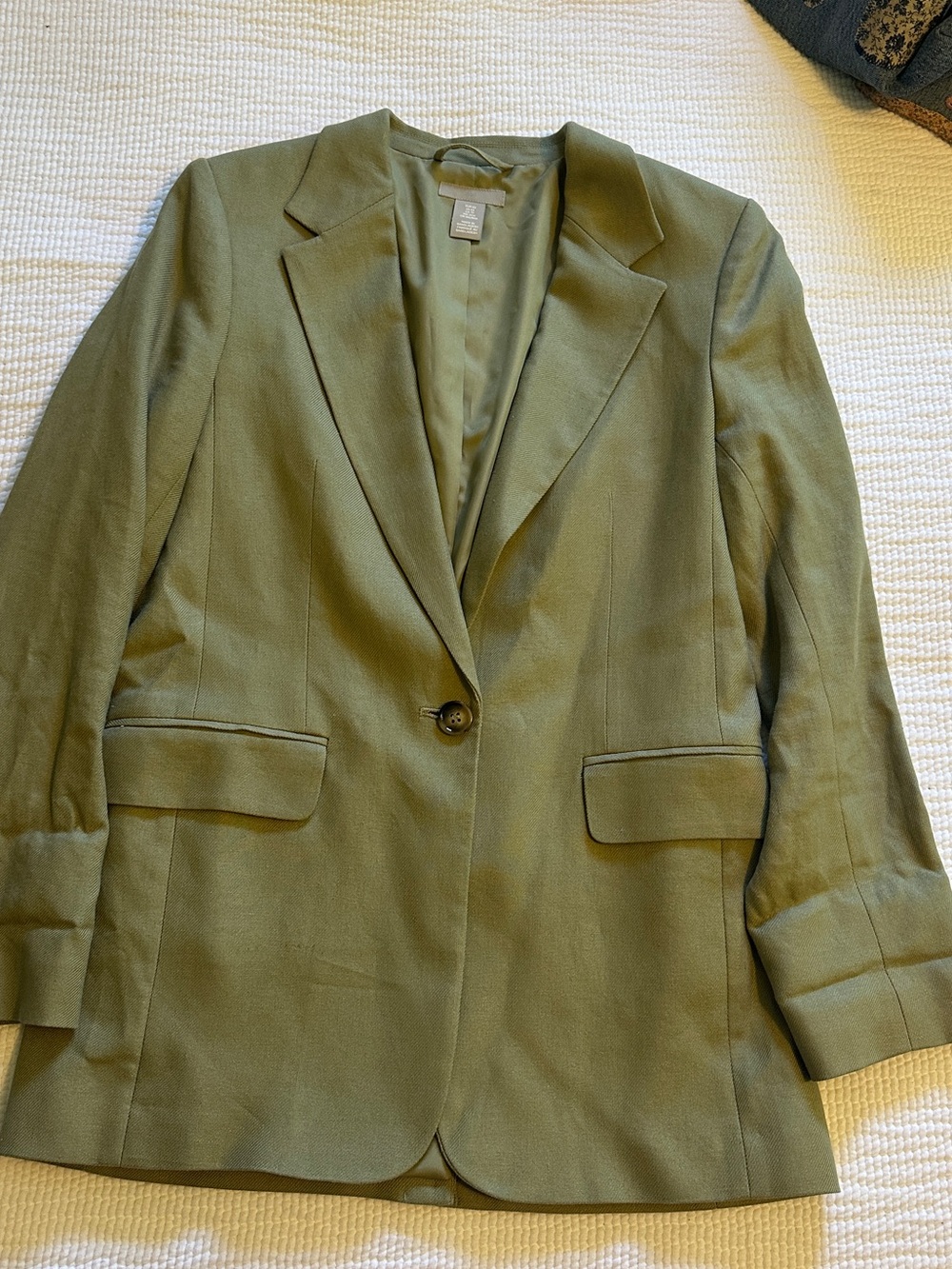 H&M Light Green Single-Button Women's Oversized Blazer